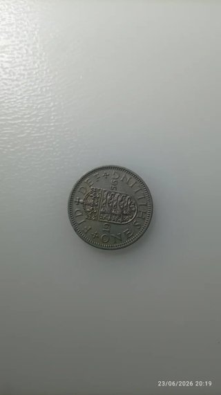 Moneda de 1 chelín 1956