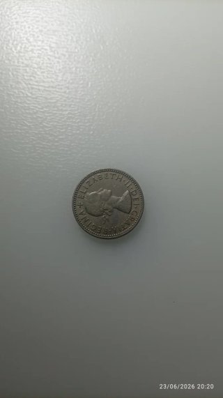 Moneda de 1 chelín 1956