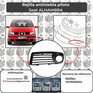 Rejilla Antiniebla Piloto Seat Alhambra 2000-2010