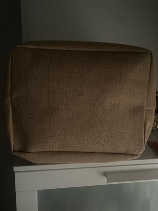 Cesta organizadora de yute y piel