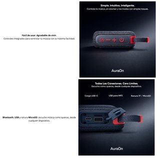 Altavoz Bluetooth AuraOn MiniGo Azul 5W