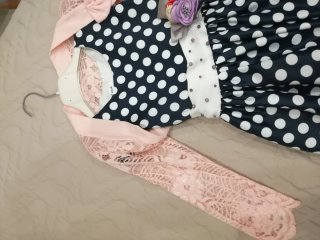 Vestitino pois blu e bianco