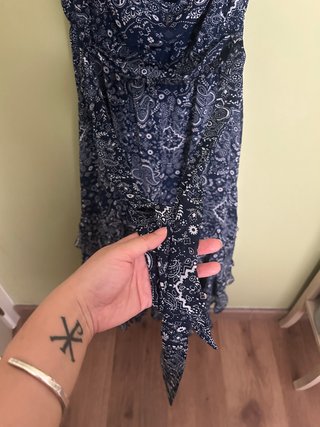 Vestido largo estampado paisley