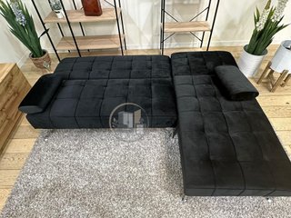 Sofá-cama chaise-longue negro