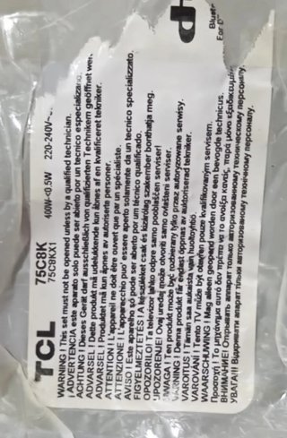 TCL 75C8K 40-P40AAL-PWB1ZG G0101-000230