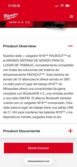 Altavoz Milwaukee PACKOUT M18