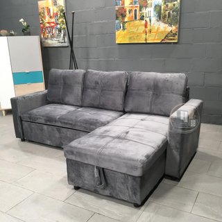 Sofá-cama chaise longue con arcón