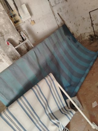 Toldo Rayas Azul y Blanco