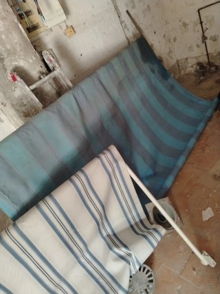 Toldo Rayas Azul y Blanco