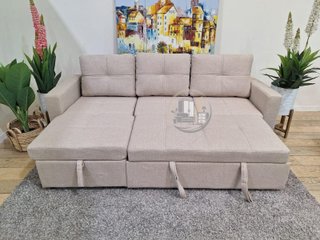 Sofá cama chaise longue con arcón