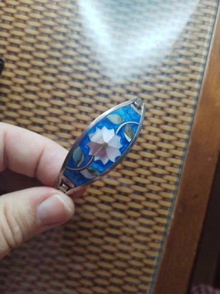 Pulsera de alpacar nacar antigua