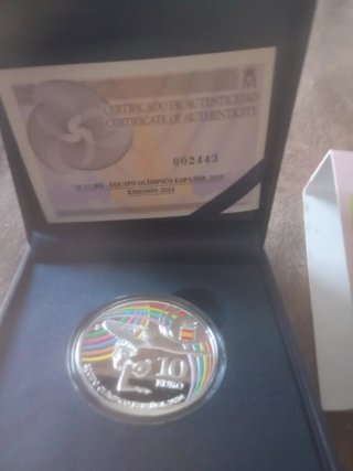 Moneda Plata Proof Equipo Olímpico Español 2024