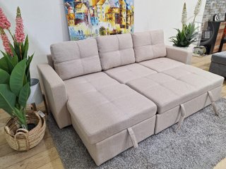 Sofá cama chaise longue con arcón