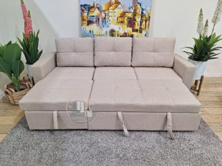 Sofá cama chaise longue con arcón