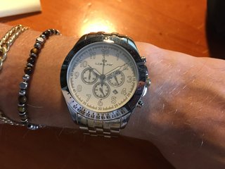Orologio Lorenz Uomo Cronografo Argento Bianco
