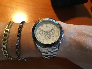 Orologio Lorenz Uomo Cronografo Argento Bianco