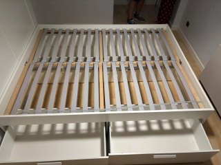 Soporte para cama con cajones y cabecero