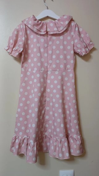 Vestido niña lunares rosa T8