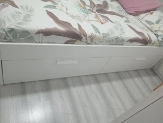 Cama con almacenaje blanca 2 cajones