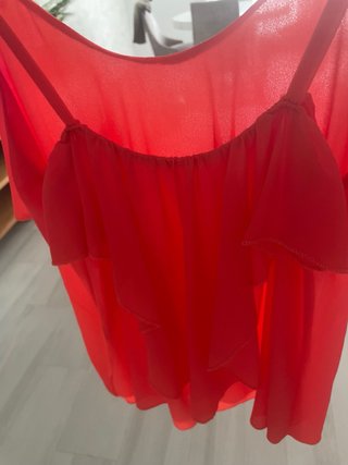 Blusa Talla Única Volantes Roja.