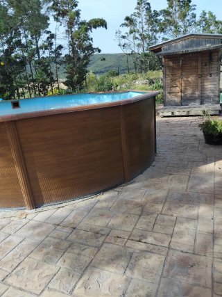 Piscina desmontable madera y plástico