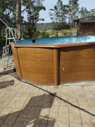 Piscina desmontable madera y plástico