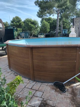 Piscina desmontable madera y plástico
