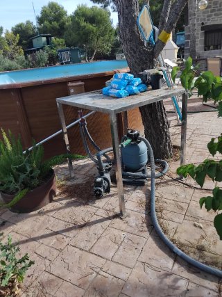 Piscina desmontable madera y plástico