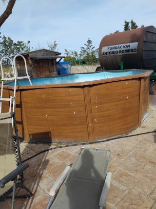 Piscina desmontable madera y plástico