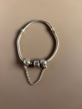 Pulsera Pandora con Cadena de Seguridad 18 cm
