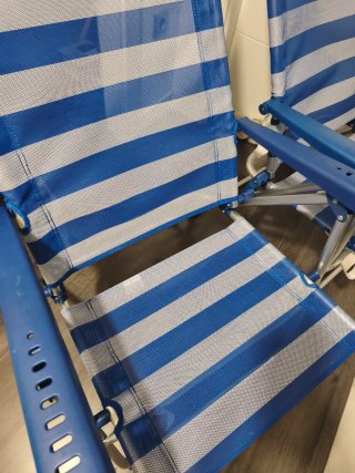 Silla Playa Alta Rayas Azules