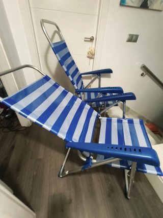 Silla Playa Alta Rayas Azules
