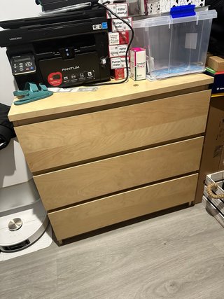 Cómoda de madera 3 cajones
