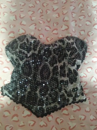 Top lentejuelas leopardo