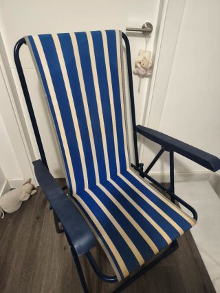 Silla plegable rayas azules