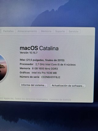iMac 21,5 con teclado y ratón