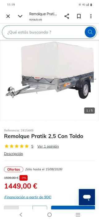 Remolque de carga gris