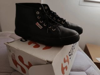 Botas Superga Piel Negras Talla 40