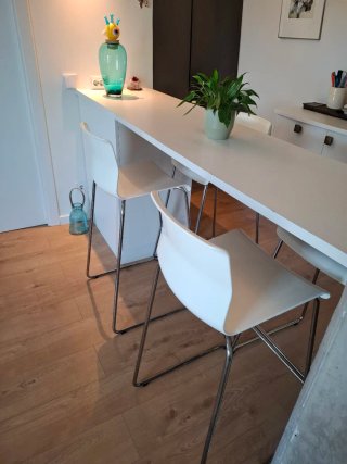 Taburete Alto IKEA Glenn Cromado Blanco