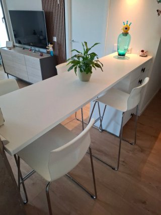 Taburete Alto IKEA Glenn Cromado Blanco