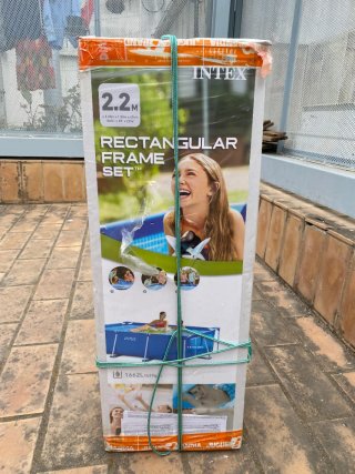 Piscina desmontable rectangular azul