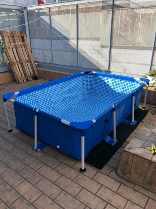 Piscina desmontable rectangular azul