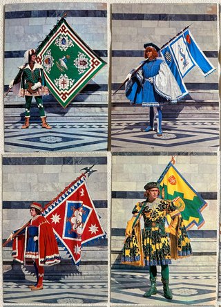 1973, 17 Postales Históricas Contrade Siena Italia