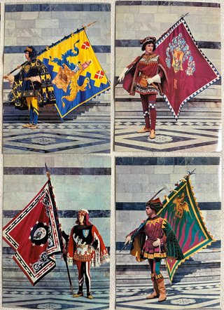 1973, 17 Postales Históricas Contrade Siena Italia