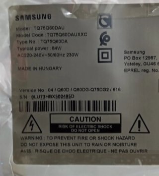 SAMSUNG TQ75Q60DAU BN44-01103C L75E7N_BSN