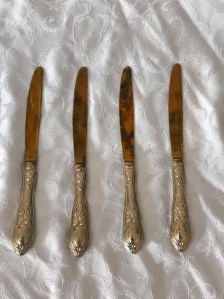 Set 8 posate vintage manici punzonati 800