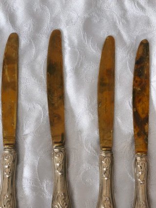 Set 8 posate vintage manici punzonati 800