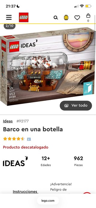 Lego Barco en una Botella