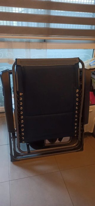 Silla plegable de tela y metal