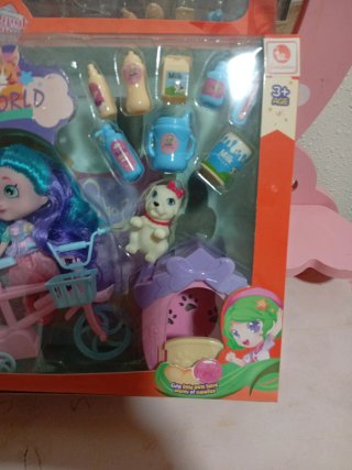 Muñeca Pet World con Accesorios y Bicicleta
